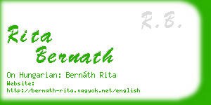 rita bernath business card